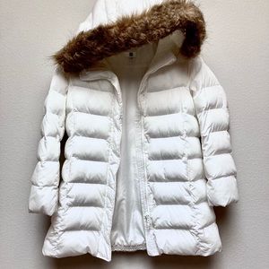 UNIQLO Girls White Puffer Winter Coat